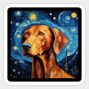 Redbone Dog Starry Night Sticker
